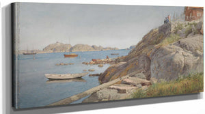 Hans Gude Landscape By Stavern By Hans Gude