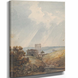 Thomas Sully Landscape With Castle Hills And Mountains By Thomas Sully