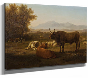 Landscape With Cattle By Abraham Teerlink