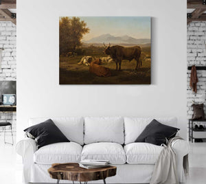 Abraham Teerlink Landscape With Cattle By Abraham Teerlink