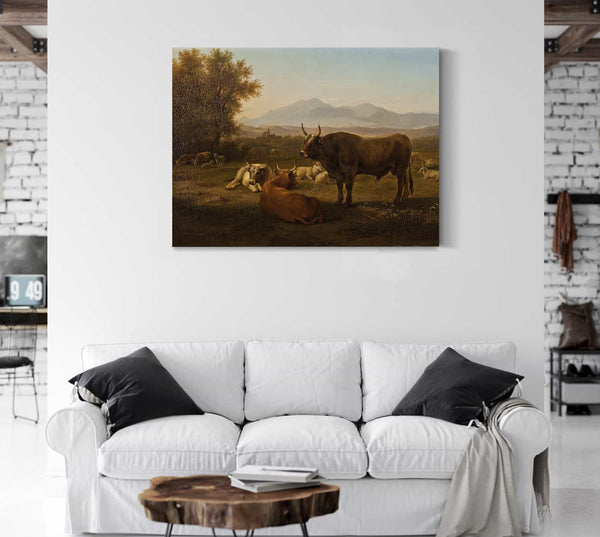 Abraham Teerlink Landscape With Cattle By Abraham Teerlink