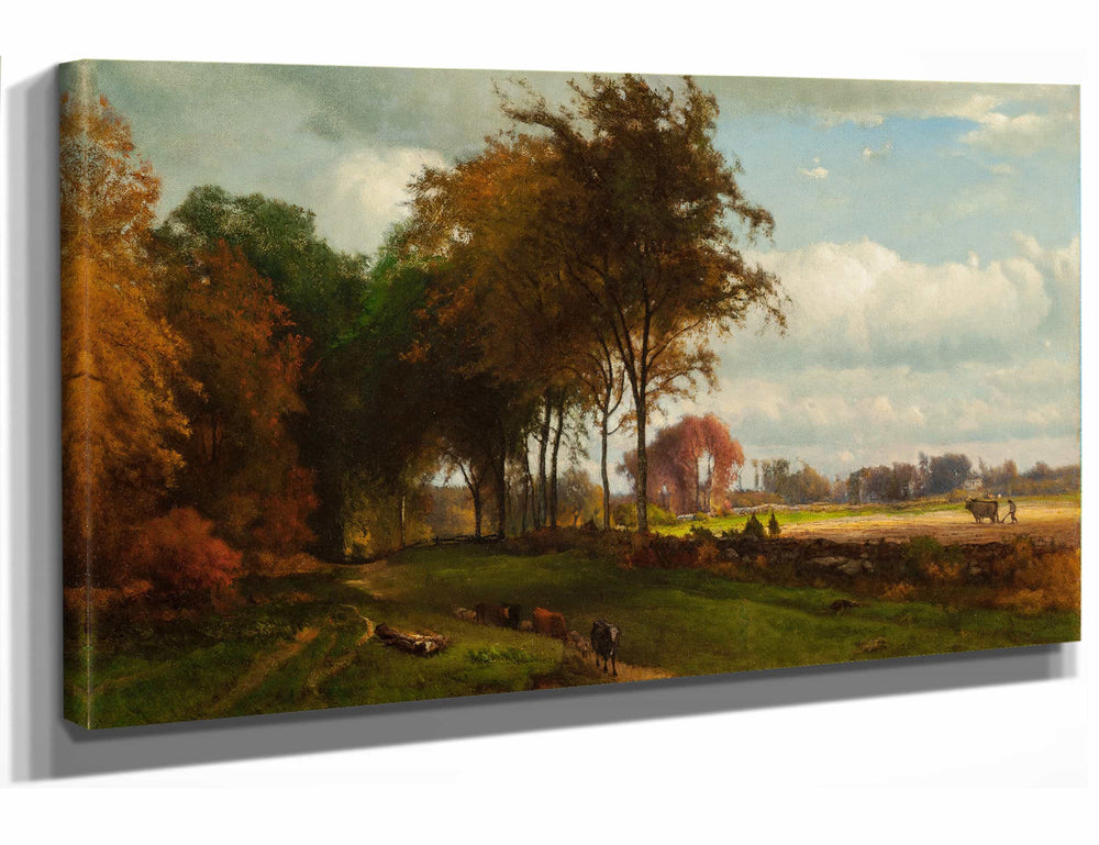 George Inness Landscape With Cattle By George Inness