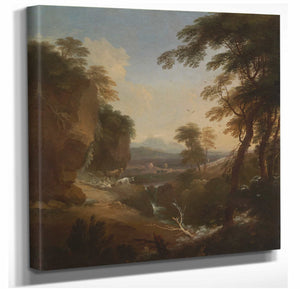 Adriaen Van Diest Landscape With Distant Mountains By Adriaen Van Diest