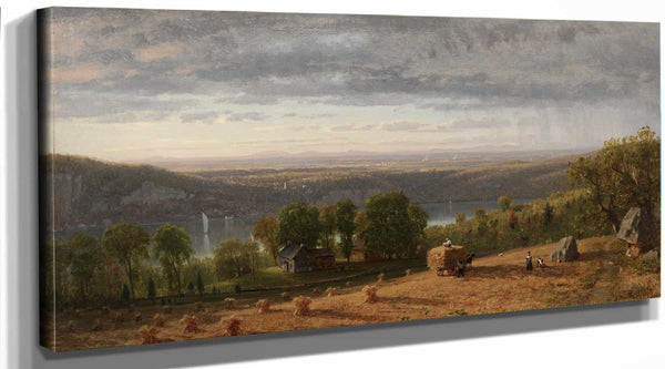 Worthington Whittredge Landscape With Haywain By Worthington Whittredge