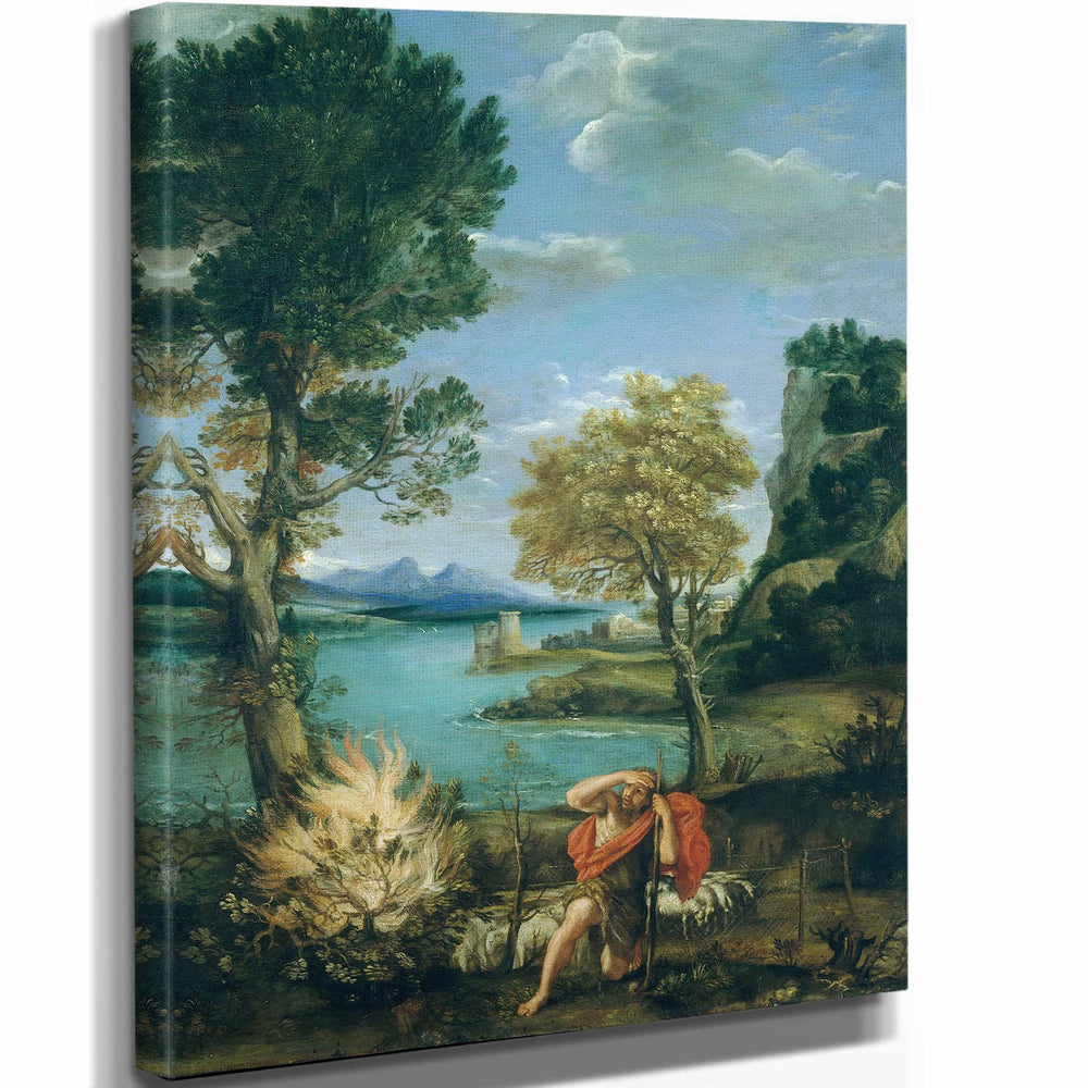 Domenichino Landscape With Moses And The Burning Bush (1610–16) By Domenichino