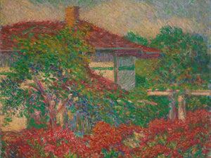 Carl Newman (Landscape With Red Roof Building) By Carl Newman