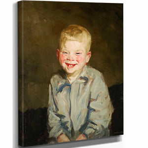 Robert Henri 11" x 14" / Stretched Canvas Wrap Laughing Boy By Robert Henri