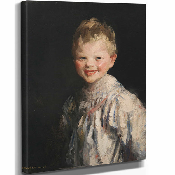 Robert Henri 11" x 14" / Stretched Canvas Wrap Laughing Child By Robert Henri