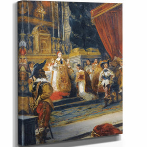 Eugene 11" x 14" / Stretched Canvas Wrap Le Cardinal De Richelieu Disant La Messe Dans La Chapelle Du Palais Royal By Eugene