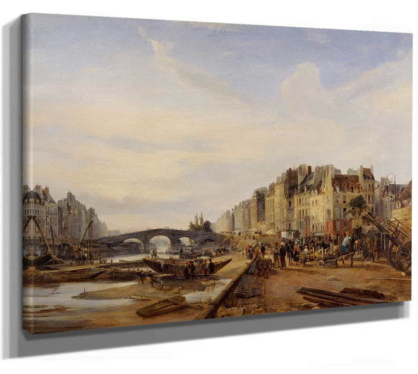 Le Pont Marie Et Le Port Saint Paul By Charles Louis Mozin