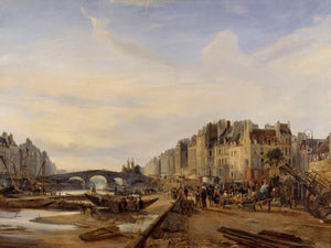 Charles Louis Mozin Le Pont Marie Et Le Port Saint Paul By Charles Louis Mozin