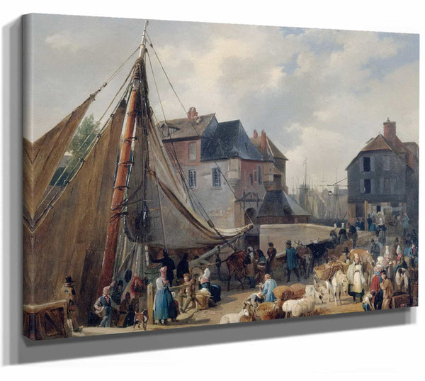 Le Port Dhonfleur Lembarquement Des Bestiaux By Auguste Xavier Leprince