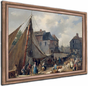 Le Port Dhonfleur Lembarquement Des Bestiaux By Auguste Xavier Leprince