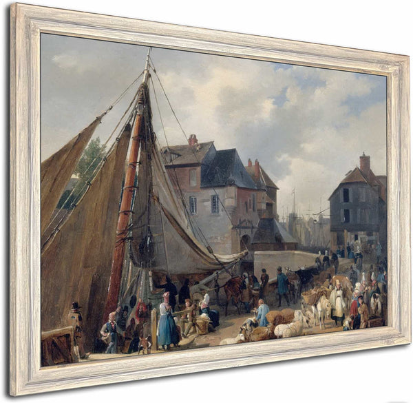 Le Port Dhonfleur Lembarquement Des Bestiaux By Auguste Xavier Leprince