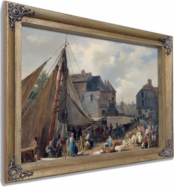 Le Port Dhonfleur Lembarquement Des Bestiaux By Auguste Xavier Leprince