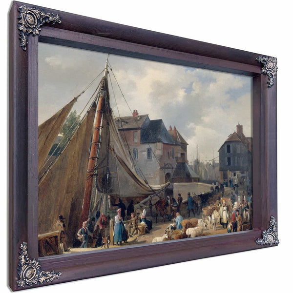 Le Port Dhonfleur Lembarquement Des Bestiaux By Auguste Xavier Leprince