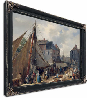 Le Port Dhonfleur Lembarquement Des Bestiaux By Auguste Xavier Leprince