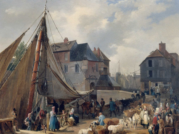 Auguste Xavier Leprince Le Port Dhonfleur Lembarquement Des Bestiaux By Auguste Xavier Leprince