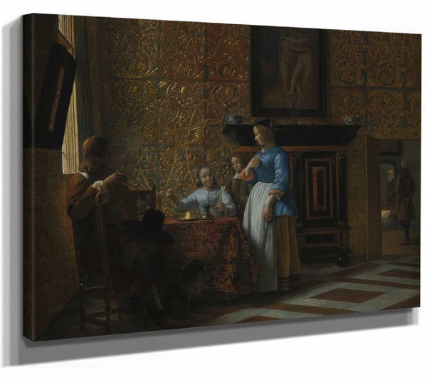 Pieter De Hooch Leisure Time In An Elegant Setting (Ca 1663–65) By Pieter De Hooch