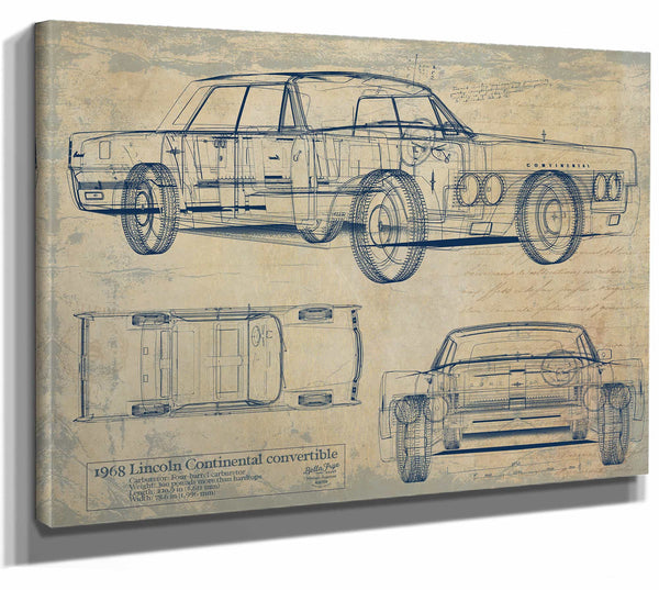 Lincoln Continental Convertible 1968 Wall Art from Bella Frye.