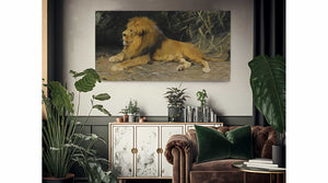 Wilhelm Kuhnert Lion In His Den By Wilhelm Kuhnert