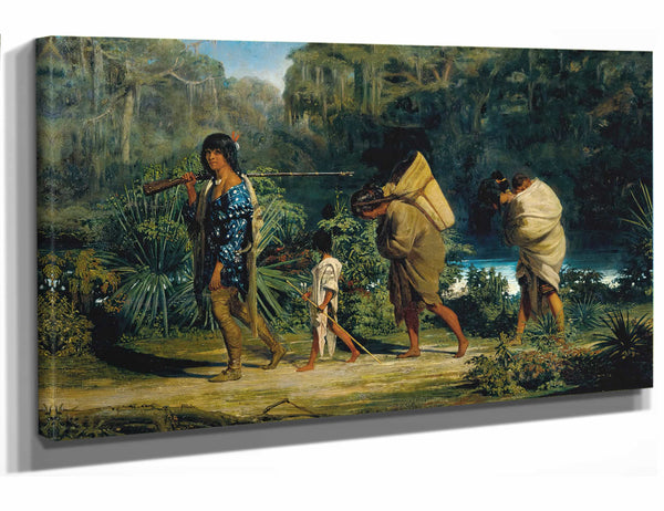 Alfred Boisseau Louisiana Indians Walking Along A Bayou (1847) By Alfred Boisseau