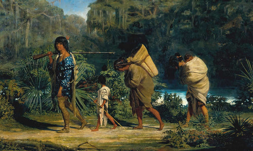 Alfred Boisseau Louisiana Indians Walking Along A Bayou (1847) By Alfred Boisseau