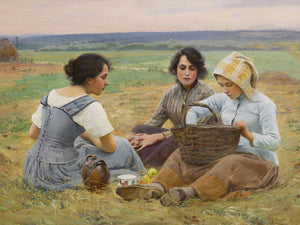 Charles Sprague Pearce Lunch Break In The Fields By Charles Sprague Pearce