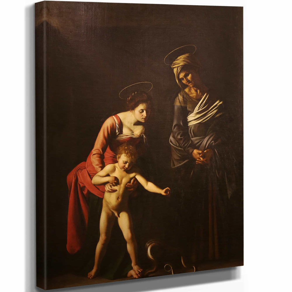 Caravaggio Madonna And Child With Saint Anne By Caravaggio