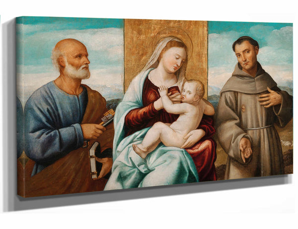 Bernardino Licinio Madonna And Child With Saint Peter And Saint Francis By Bernardino Licinio