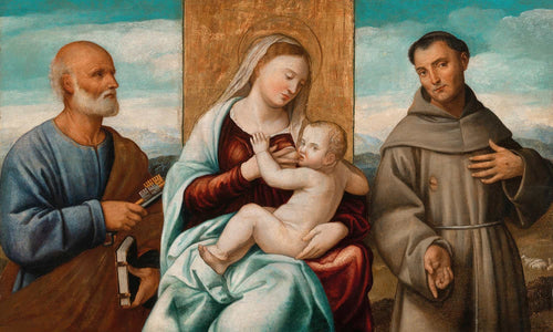 Bernardino Licinio Madonna And Child With Saint Peter And Saint Francis By Bernardino Licinio