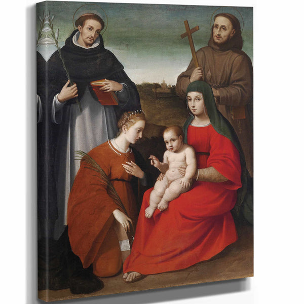 Biagio Pupini Madonna And Child With Saints By Biagio Pupini