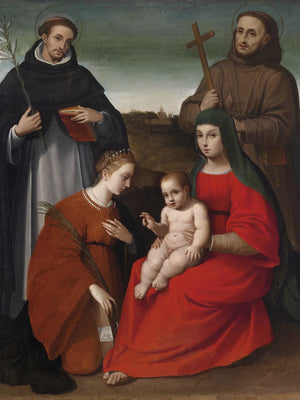 Biagio Pupini Madonna And Child With Saints By Biagio Pupini