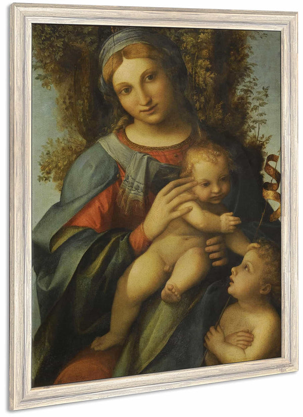 Madonna And Child With The Infant Saint John The Baptist By Correggio