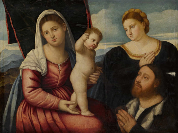 Bernardino Licinio Madonna And Child With Two Donors By Bernardino Licinio