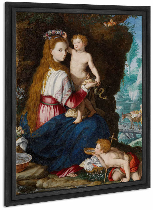 Madonna With The Infant Saint John The Baptist By Alessandro Allori