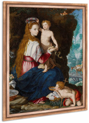 Madonna With The Infant Saint John The Baptist By Alessandro Allori