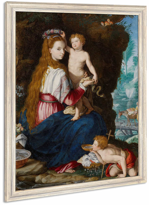 Madonna With The Infant Saint John The Baptist By Alessandro Allori