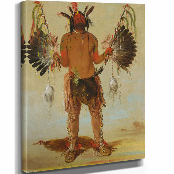 George Catlin 11" x 14" / Stretched Canvas Wrap Mah To He Ha Old Bear A Medicine Man By George Catlin