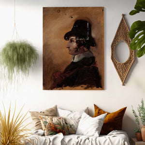 Thomas Cole Man In A High Hat By Thomas Cole