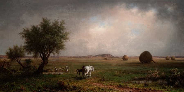 Martin Johnson Heade Mare And Colt In A Marsh By Martin Johnson Heade