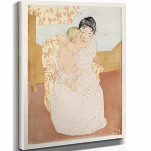 Mary Cassatt 11" x 14" / Stretched Canvas Wrap Maternal Caress By Mary Cassatt