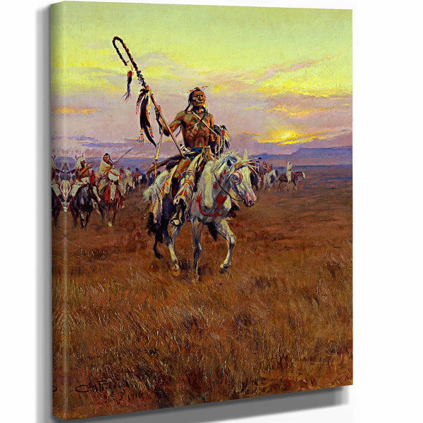 Charles Marion Russell 11" x 14" / Stretched Canvas Wrap Medicine Man By Charles Marion Russell