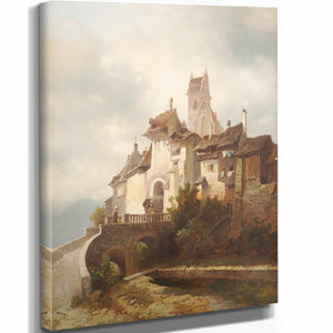 Adolf Gustav Thamm Medieval Town By Adolf Gustav Thamm