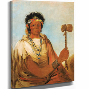 George Catlin 11" x 14" / Stretched Canvas Wrap Men Son Se Ah Left Hand A Warrior By George Catlin