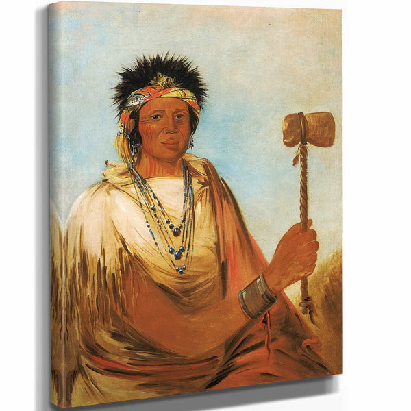 George Catlin 11" x 14" / Stretched Canvas Wrap Men Son Se Ah Left Hand A Warrior By George Catlin