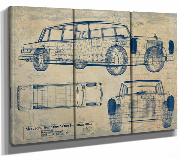 Mercedes Benz 600 w100 Pullman 1964 Wall Art from Bella Frye.