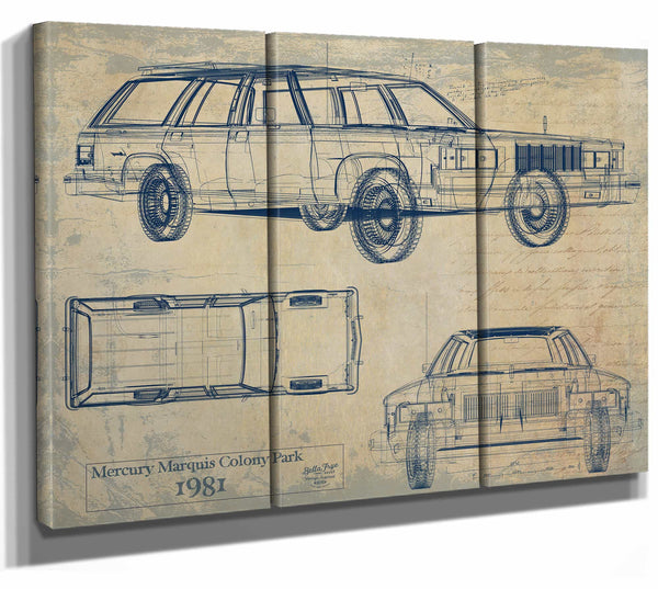 Mercury Marquis Colony Park 1981 Wall Art from Bella Frye.