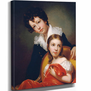 Rembrandt Peale 11" x 14" / Stretched Canvas Wrap Michael Angelo And Emma Clara Peale By Rembrandt Peale