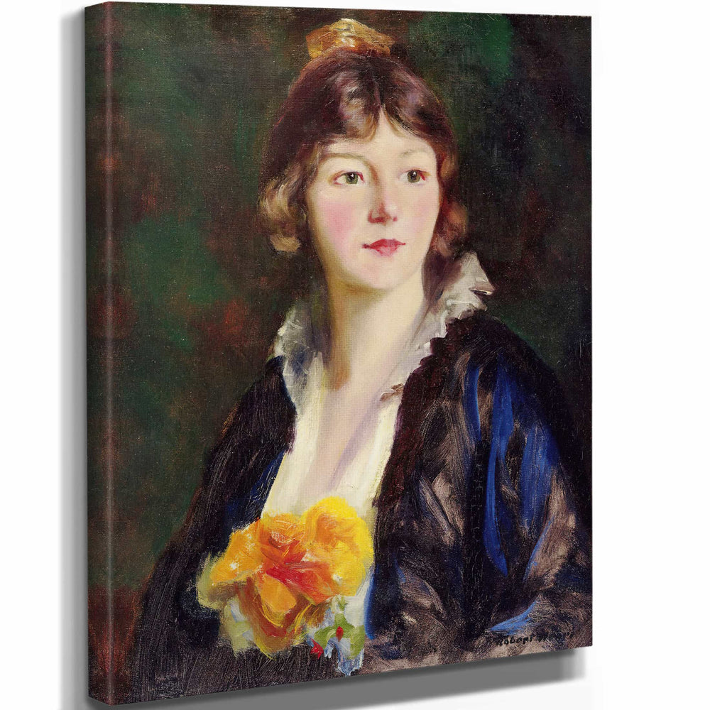 Robert Henri 11" x 14" / Stretched Canvas Wrap Mildred Clarke Von Kienbusch By Robert Henri